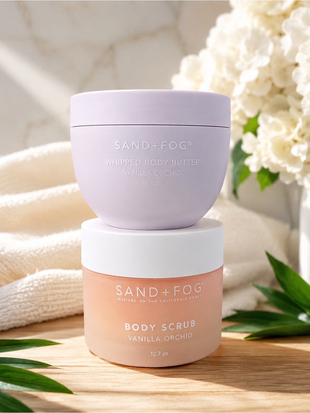 Sand + Fog Vanilla Orchid Body Butter & Body Scrub